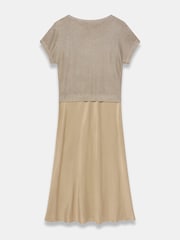 Mint Velvet Gold Woven Mix Metallic Dress - Image 8 of 8