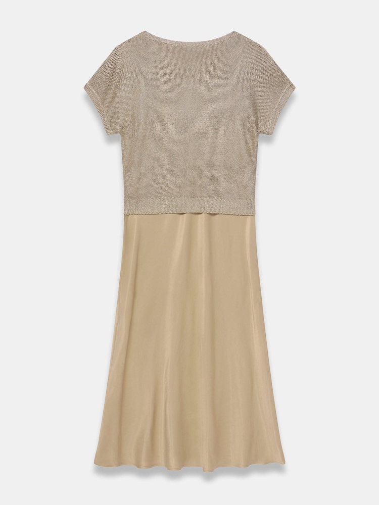 Mint Velvet Gold Woven Mix Metallic Dress - Image 8 of 8 Mint Velvet Gold Woven Mix Metallic Dress - Image 8 of 8