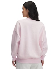 Under Armour Pink Oversized Rival Fleece Crew Sweatshirt - Image 2 of 2