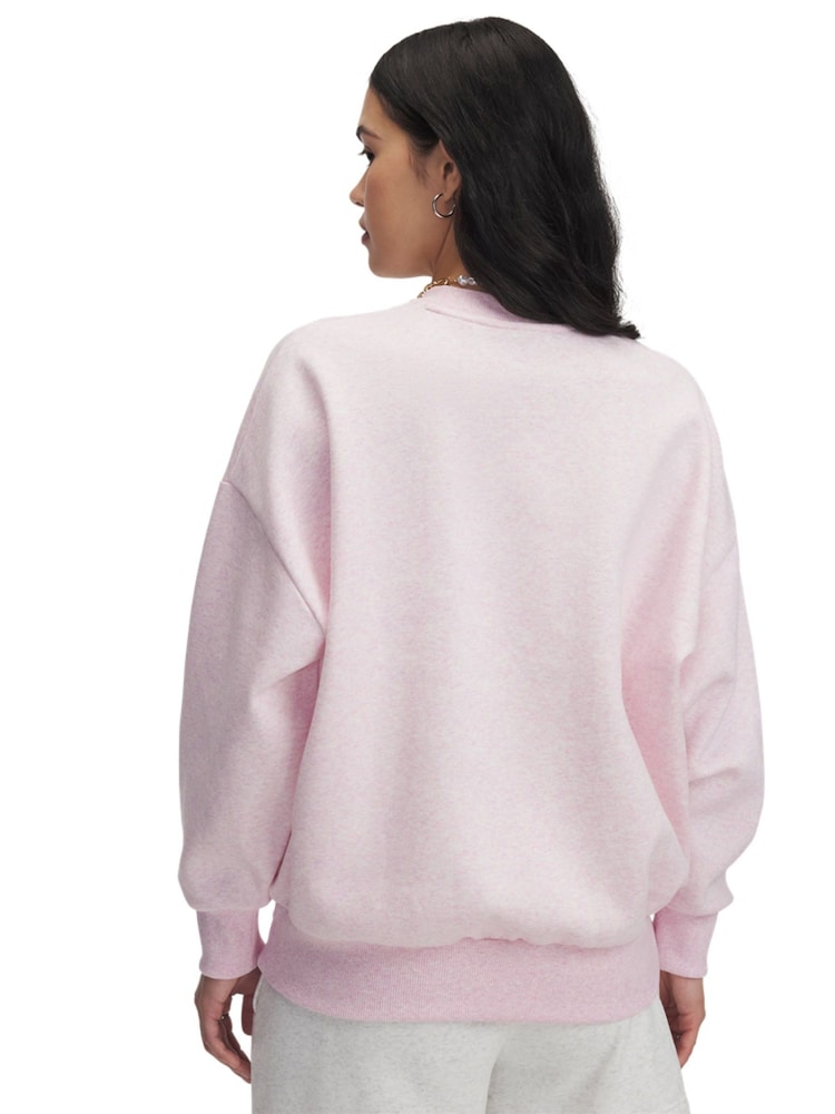 Under Armour Pink Oversized Rival Fleece Crew Sweatshirt - Image 2 of 2
