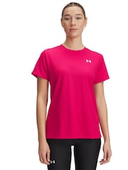 Under Armour Pink Tech Rib Crew Neck T-Shirt - Image 1 of 2