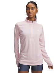 Under Armour Pink Tech Twist 1/2 Zip Top - Image 1 of 3