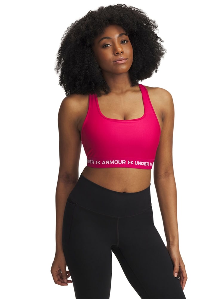 Under Armour Pink Crossback Mid Support Bra - Image 1 of 2