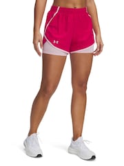 Under Armour Pink Fly By 2-in-1 Shorts - Image 1 of 3