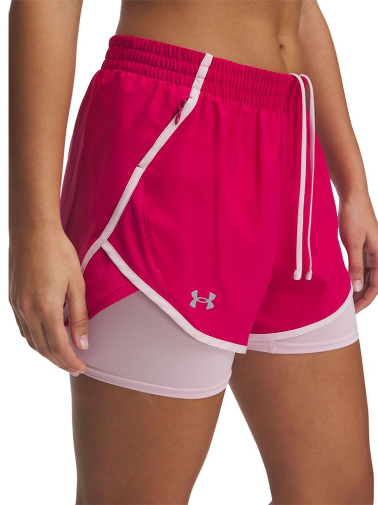 Under Armour Pink Fly By 2-in-1 Shorts - Image 3 of 3