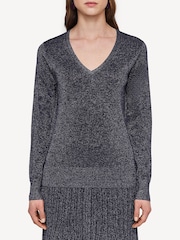 Joseph Silver V-Neck Sparkle Jumper - Image 1 of 4
