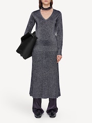 Joseph Silver V-Neck Sparkle Jumper - Image 3 of 4