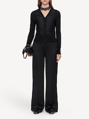 Joseph Black Lace And Knit Cardigan - Image 3 of 5