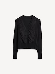 Joseph Black Lace And Knit Cardigan - Image 5 of 5