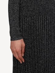 Joseph Black Metallic Ribbed Midi Dress - Image 3 of 4