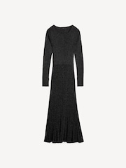 Joseph Black Metallic Ribbed Midi Dress - Image 4 of 4