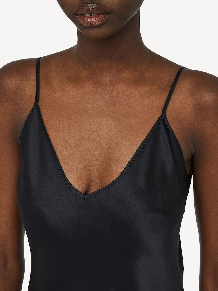 Joseph Black Clea Silk Satin Strap Midi Dress - Image 4 of 4 Joseph Black Clea Silk Satin Strap Midi Dress - Image 4 of 4