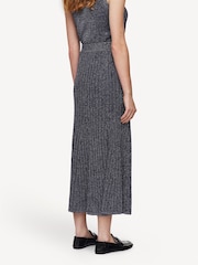 Joseph Silver Metallic Ribbed Midi Skirt - Image 2 of 4
