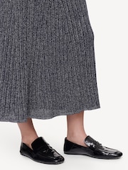 Joseph Silver Metallic Ribbed Midi Skirt - Image 4 of 4
