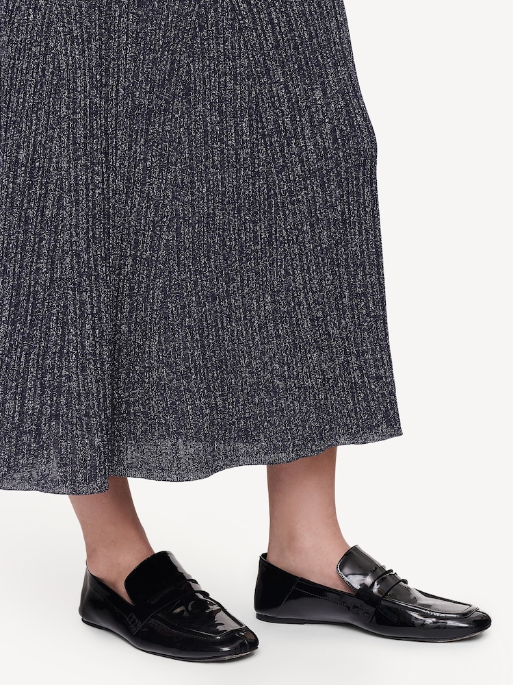 Joseph Silver Metallic Ribbed Midi Skirt - Image 4 of 4