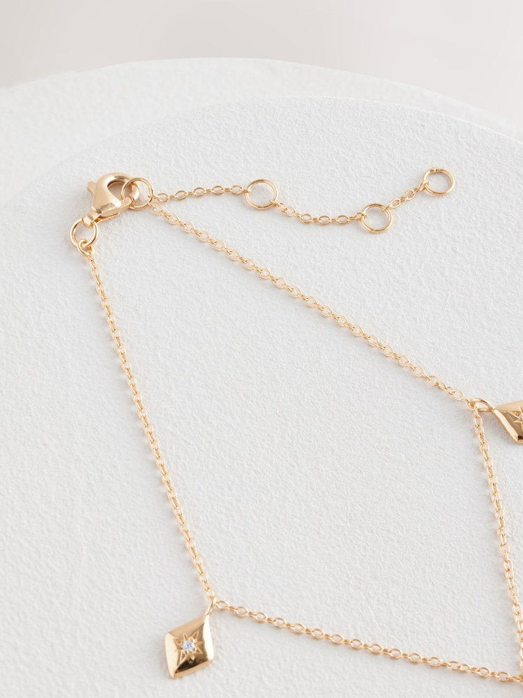 Gold Plated Sterling Silver Charm Bracelet - Image 2 of 3