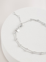 Sterling Silver 2 Row Ball Chain Bracelet - Image 2 of 3