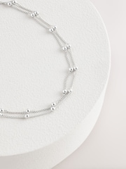 Sterling Silver 2 Row Ball Chain Bracelet - Image 3 of 3