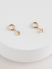 Gold Plated Star Charm Hoop Earrings - Image 1 of 1