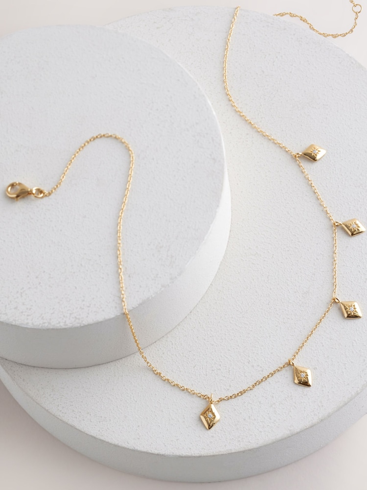 Gold Plated Sterling Silver Charm Necklace - Image 1 of 3
