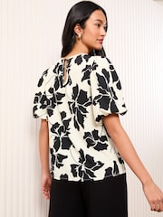 Friends Like These Black/White Bubble Short Sleeve Blouse - Image 4 of 4
