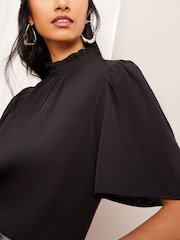 أسود - Friends Like These Flutter Sleeve Blouse - صورة 1 من 4