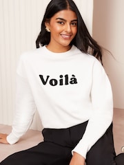Friends Like These Cream Slogan Graphic Print Sweatshirt - Image 1 of 4