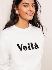 Friends Like These Cream Slogan Graphic Print Sweatshirt - Image 3 of 4