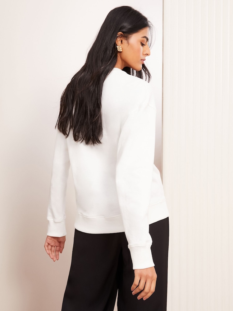 Friends Like These Cream Slogan Graphic Print Sweatshirt - Image 4 of 4