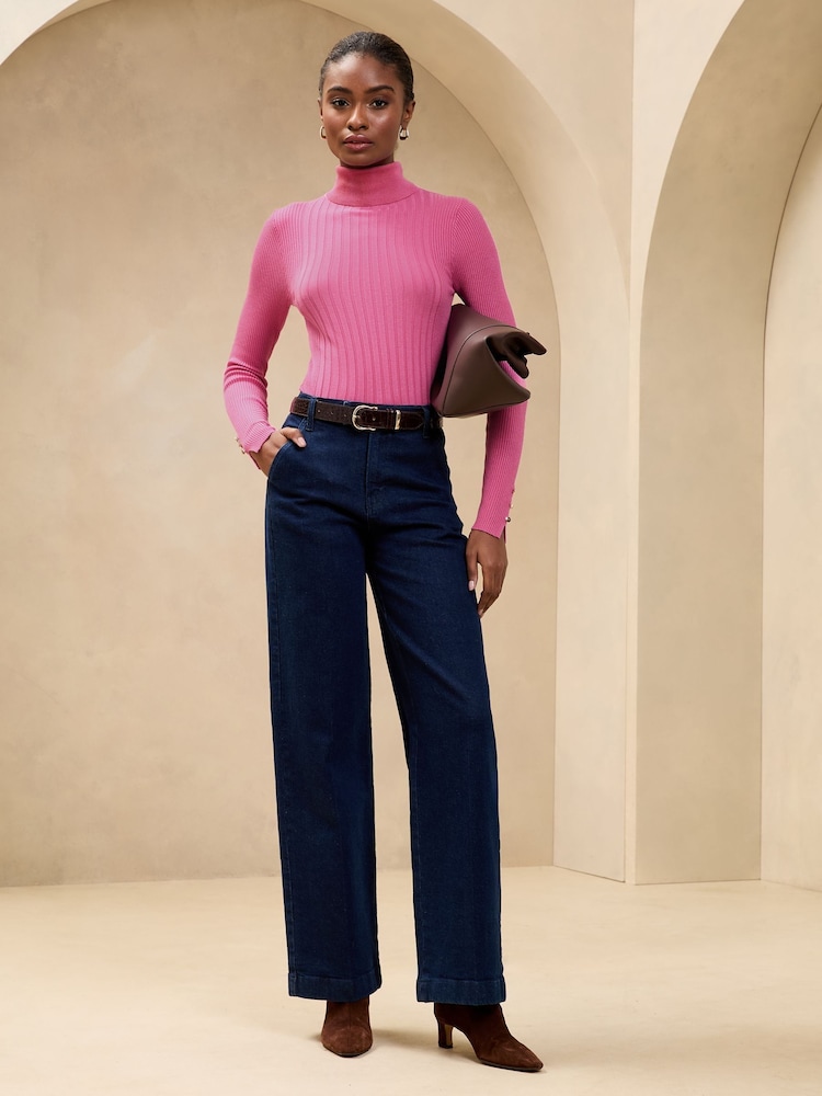 Lipsy Pink Ribbed Roll Neck Knit Jumper - Image 2 of 4 Lipsy Pink Ribbed Roll Neck Knit Jumper - Image 2 of 4