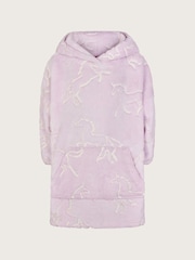 Monsoon Pink Fleece Unicorn Print Blanket Hoodie - Image 1 of 3