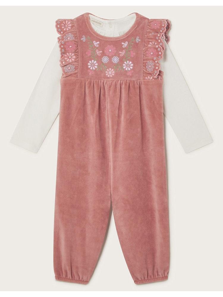 Monsoon Baby-Set mit Strampler und Top aus Velours und 100% Baumwolle - Bild 1 von 3