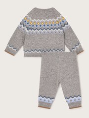 Monsoon Grey Newborn Fairisle Pattern Winter Set - Image 2 of 3