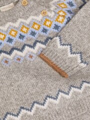Monsoon Grey Newborn Fairisle Pattern Winter Set - Image 3 of 3