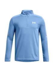 Under Armour Blue Black Tech Utility Quarter Zip 100% Cotton T-Shirt - Image 1 of 2