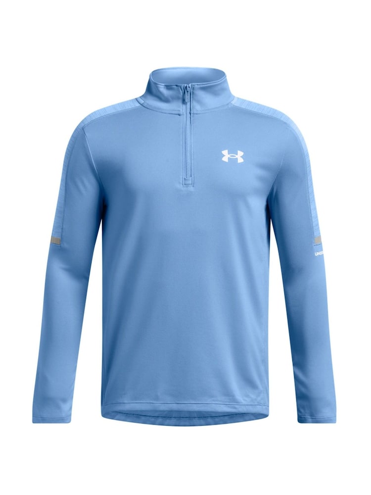 Under Armour Blue Black Tech Utility Quarter Zip 100% Cotton T-Shirt - Image 1 of 2