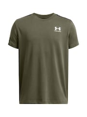 Under Armour Green Sportstyle Taped Short Sleeve T-Shirt - Image 1 of 2