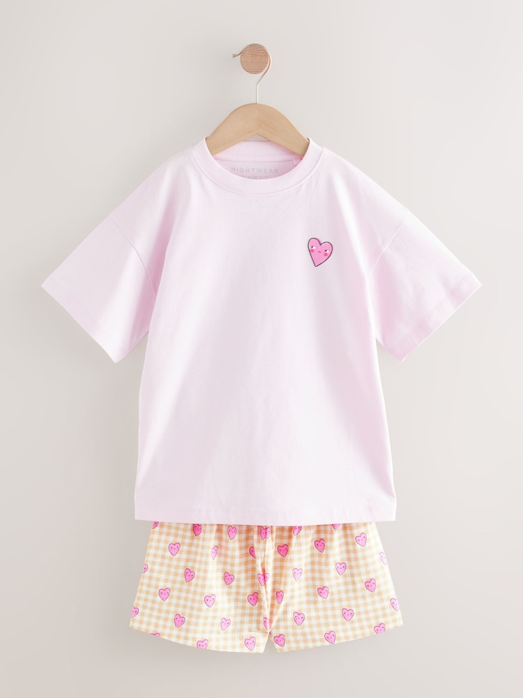 Pink/Yellow Short Pyjamas 2 Pack (3-16yrs) - Image 9 of 11
