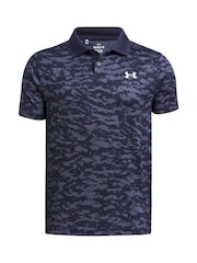 Under Armour Blue Matchplay Printed Polo Shirt - Image 1 of 2