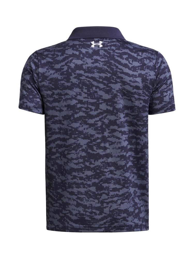 Under Armour Blue Matchplay Printed Polo Shirt - Image 2 of 2