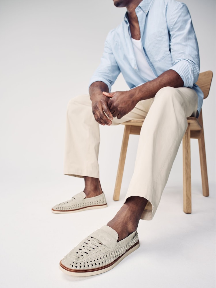 Chalk White Weave Loafers - Image 6 of 6