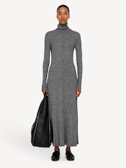 Joseph Cream High Neck Cable Knit Midi Dress - Image 2 of 7