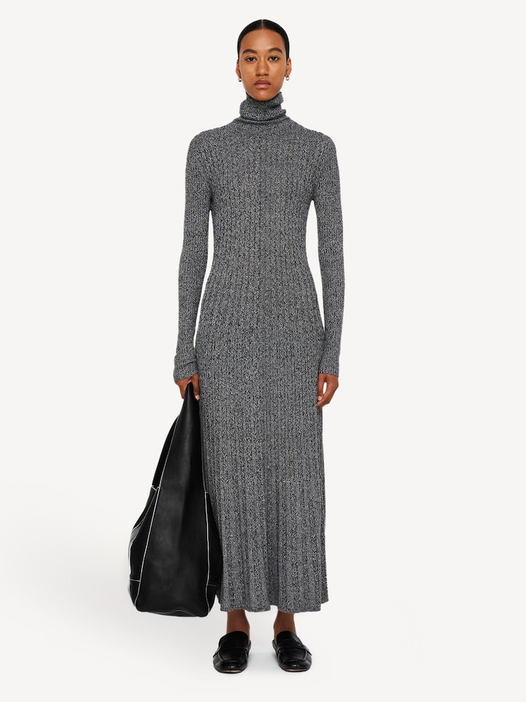 Joseph Cream High Neck Cable Knit Midi Dress - Image 2 of 7