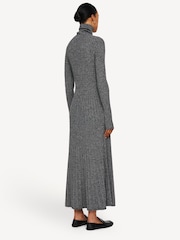 Joseph Cream High Neck Cable Knit Midi Dress - Image 3 of 7