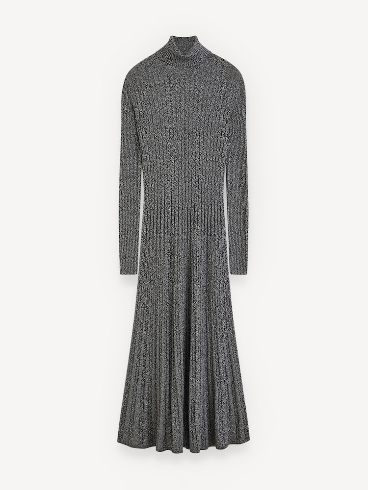 Joseph Cream High Neck Cable Knit Midi Dress - Image 7 of 7