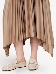 Joseph Brown Knit Weave Plissé Ade Skirt - Image 3 of 4