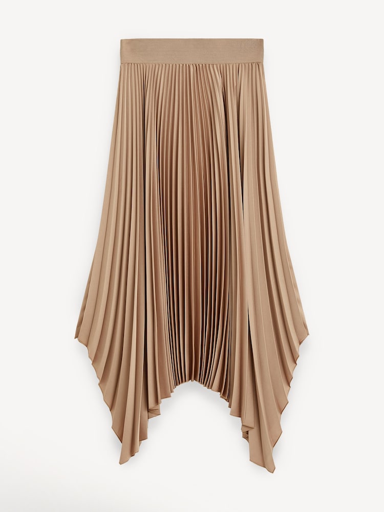 Joseph Brown Knit Weave Plissé Ade Skirt - Image 4 of 4