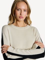 Joseph Cream Contrast Knit Jumper - Image 5 of 7