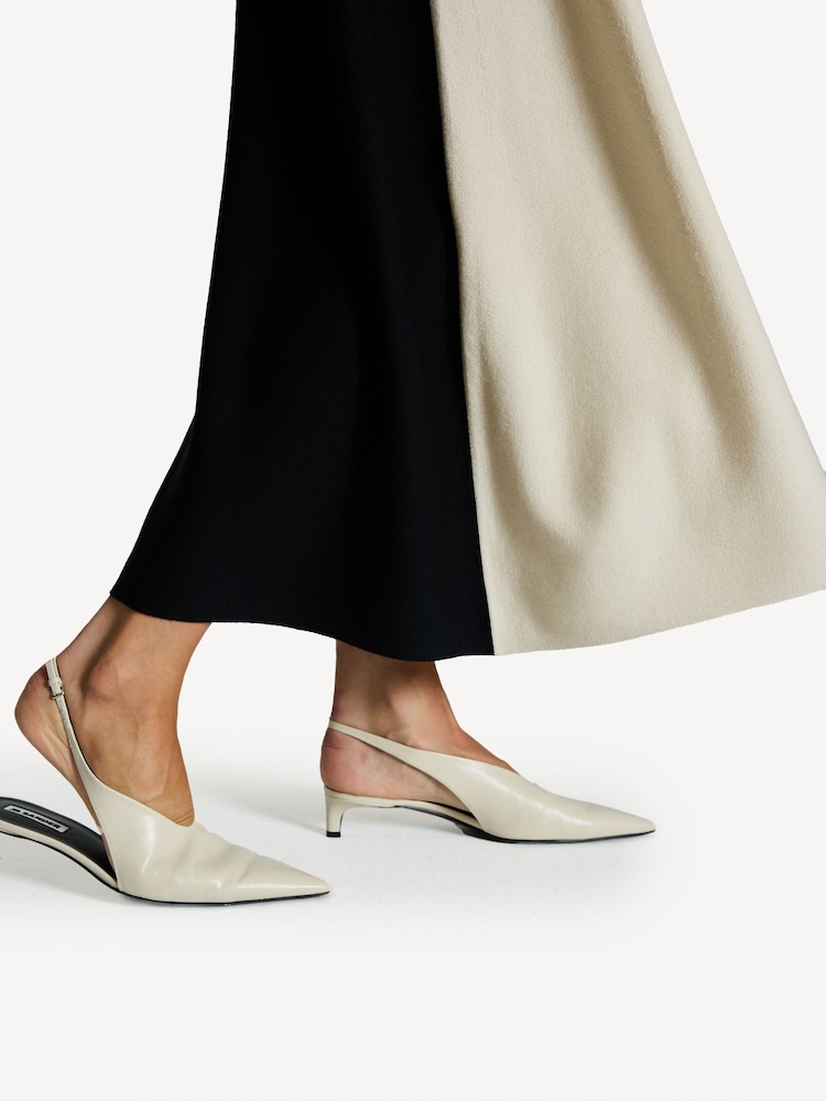 Joseph Cream Contrast Knit Midi Skirt - Image 5 of 5