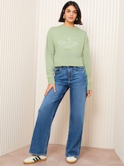 Friends Like These Green Slogan Graphic Print Sweatshirt - Image 3 of 4